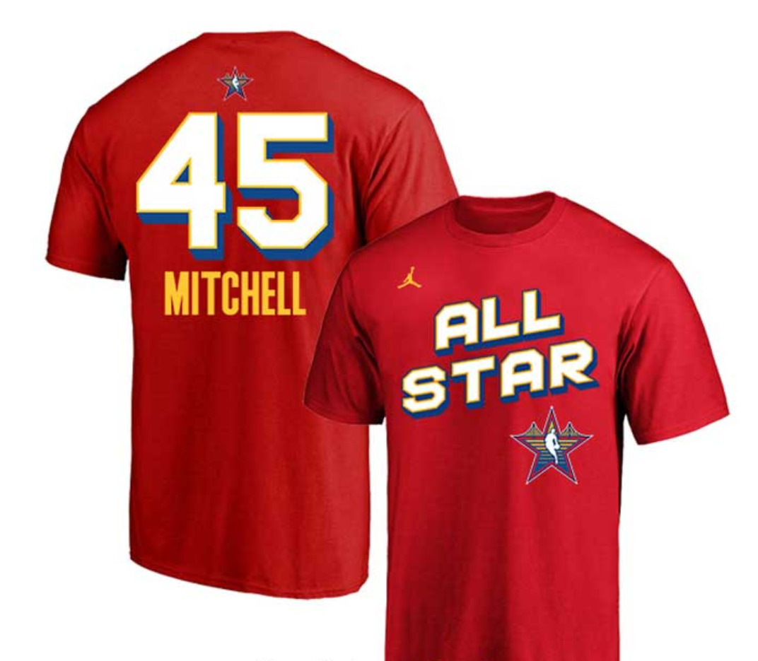 Men 2025 NBA all Star #45 Mitchell red T Shirt
